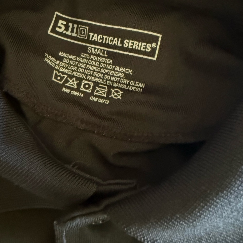 5.11 Tactical Performance Men's Black Long Sleeve Polo Shirt - Picture 3 of 6